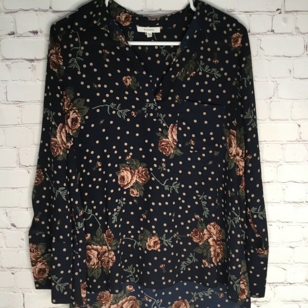 Anthropologie Pleione Women's  Floral Print Long Sleeve Blouse Size S